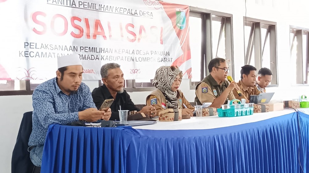 Panitia Kecamatan Narmada Gencarkan Sosialisasi Tahapan Pilkades Serentak 2026 di Desa Pakuan